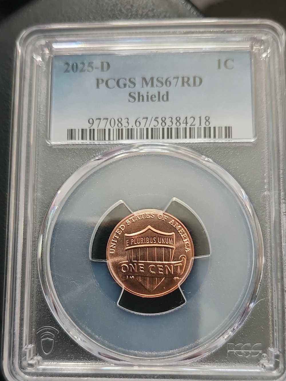 2025-D Shield Cent PCGS MS67RD - Bright Copper One Cent